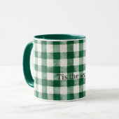Green Plaid Stripes Christmas Tasse (Vorderseite Links)
