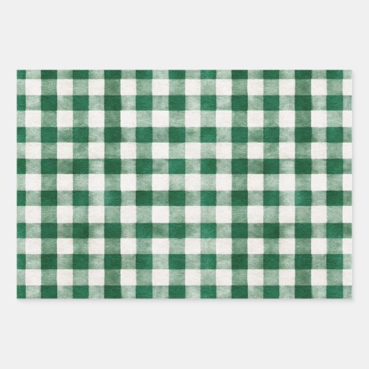 Green Plaid Stripes Pine Cone Ornament Christmas Geschenkpapier Set (Vorderseite 3)