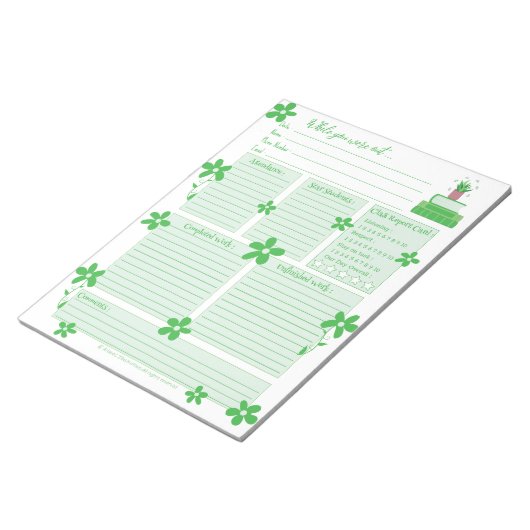 Green Plant and Books Substitute Report Notepad Notizblock (angewinkelt)
