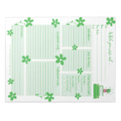 Green Plant and Books Substitute Report Notepad Notizblock (Vorderseite)