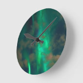 Green Plasma Aurora Northern Lights Sky Runde Wanduhr (Winkel)