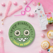 Green Playful Monster Halloween Pappteller