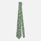 Green Playful Quirky Geometric Linnear Monogram Krawatte (Vorderseite)