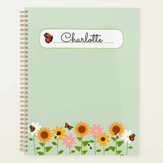 Green Pocket Folder personalisiert Country Garden Planer (Vorderseite)
