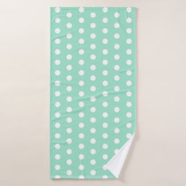 Green Poka Dots Badehandtuch