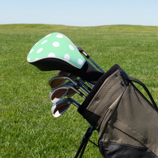 Green Poka Dots Golf Headcover (In SItu)