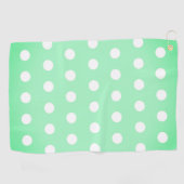 Green Poka Dots Golfhandtuch (Horizontal)