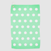 Green Poka Dots Golfhandtuch (Vorderseite)