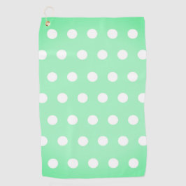 Green Poka Dots Golfhandtuch