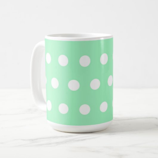 Green Poka Dots Kaffeetasse (Vorderseite Links)