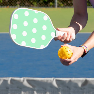 Green Poka Dots Pickleball Schläger