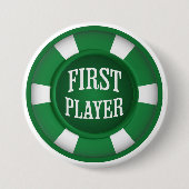Green Poker Chip Erster Spieler Brettspiel Button (Vorderseite)