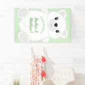 Green Polar Bear Baby Dusche Banner (Insitu)