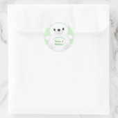 Green Polar Bear Baby Dusche Runder Aufkleber (Tasche)