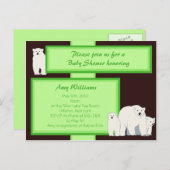 Green Polar Bears Postcard Dusche Einladung (Vorne/Hinten)