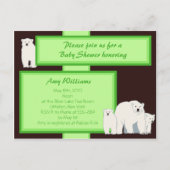 Green Polar Bears Postcard Dusche Einladung (Vorderseite)