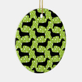 Green Polka-Dackeln Keramik Ornament (Rechts)