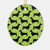 Green Polka-Dackeln Keramik Ornament (Links)