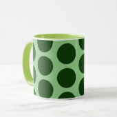 Green Polka Dot Art Tassen Cup (Vorderseite Links)