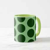 Green Polka Dot Art Tassen Cup (VorderseiteRechts)