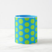 Green Polka Dot auf Aqua Tasse Cup (Zentrum)