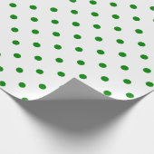 Green Polka Dot auf Weißen großen Raum Geschenkpapier (Ecke)