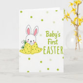 Green Polka Dot Baby Card Karte (Gelbe Blume)
