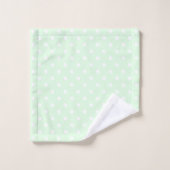 Green Polka Dot Badhandtuch Set (Waschlappen)