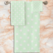 Green Polka Dot Badhandtuch Set
