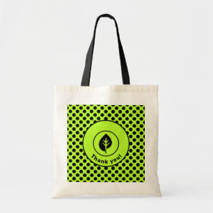 Green Polka Dot Benutzerdefiniertes Logo und Firme Tragetasche