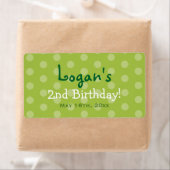 Green Polka Dot Birthday Water Flasche Labels (Insitu)