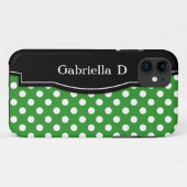 Green Polka Dot Black Frame iPhone 5 Fall Case-Mate iPhone Hülle (Rückseite (Horizontal))