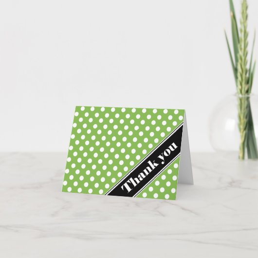 Green Polka Dot Black Strip Vielen Dank Karten (Vorderseite)