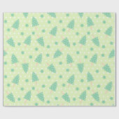 Green Polka Dot Christmas Tree Geschenkpapier (Flach)