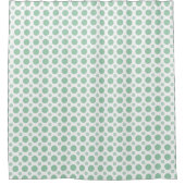 Green Polka Dot Coastal Seafoam Light Aquamarin Duschvorhang (Vorderseite)