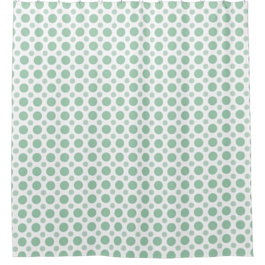 Green Polka Dot Coastal Seafoam Light Aquamarin Duschvorhang (Vorderseite)