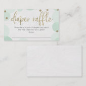 Green Polka Dot Diaper Raffle Baby Duschkarte Begleitkarte (Vorne/Hinten)