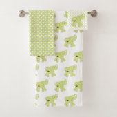 Green Polka Dot Elephant Badetuch Set (Insitu)