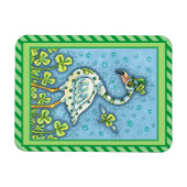 GREEN POLKA DOT FLAMINGO, FUNNY ST. PATRICK'S DAY MAGNET (Horizontal)