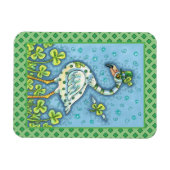 GREEN POLKA DOT FLAMINGO, FUNNY ST. PATRICK'S DAY MAGNET (Horizontal)