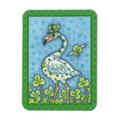 GREEN POLKA DOT FLAMINGO, FUNNY ST. PATRICK'S DAY MAGNET (Vertikal)
