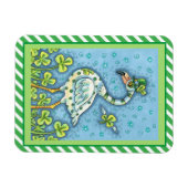 GREEN POLKA DOT FLAMINGO, FUNNY ST. PATRICK'S DAY MAGNET (Horizontal)