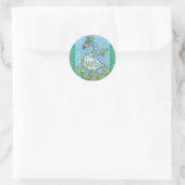 GREEN POLKA DOT FLAMINGO, FUNNY ST. PATRICK'S DAY RUNDER AUFKLEBER (Tasche)