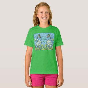 GREEN POLKA DOT FLAMINGOS, FUNNY ST. PATRICK T-Shirt
