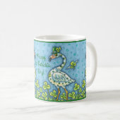 GREEN POLKA DOT FLAMINGOS, FUNNY ST. PATRICK'S DAY KAFFEETASSE (VorderseiteRechts)