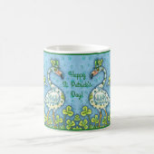 GREEN POLKA DOT FLAMINGOS, FUNNY ST. PATRICK'S DAY KAFFEETASSE (Mittel)