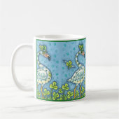 GREEN POLKA DOT FLAMINGOS, FUNNY ST. PATRICK'S DAY KAFFEETASSE (Links)