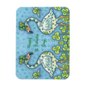 GREEN POLKA DOT FLAMINGOS, FUNNY ST. PATRICK'S DAY MAGNET (Vertikal)