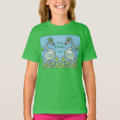 GREEN POLKA DOT FLAMINGOS, FUNNY ST. PATRICK'S DAY T-Shirt (Vorderseite)