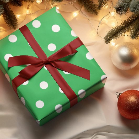 Green Polka Dot Geschenkpapier